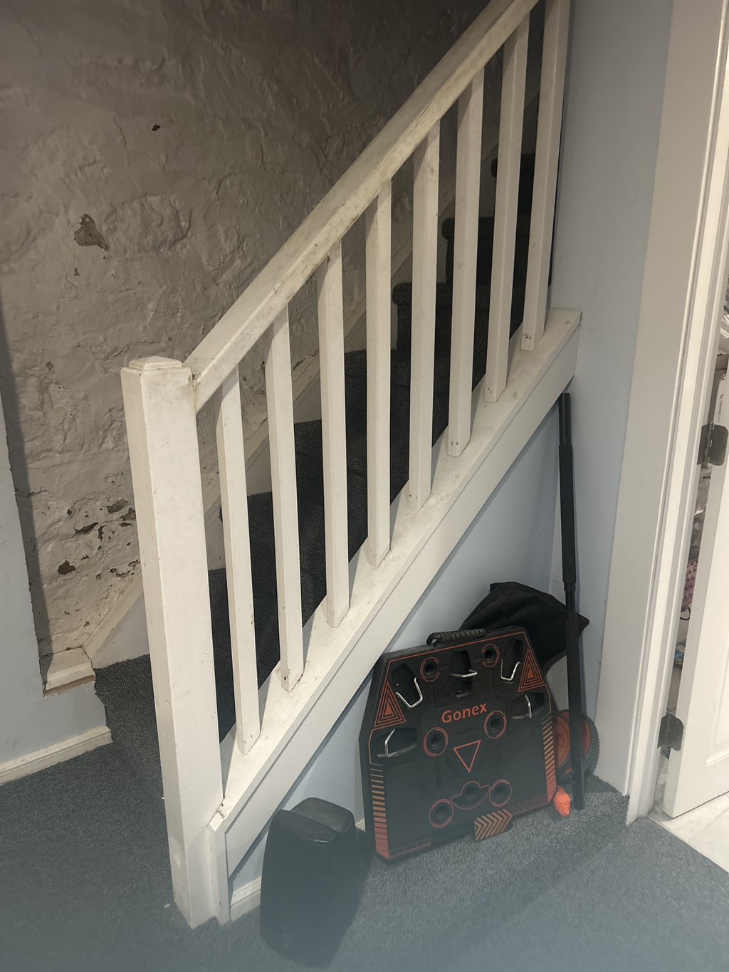 Basement Banister Removal & Reinstallation — before